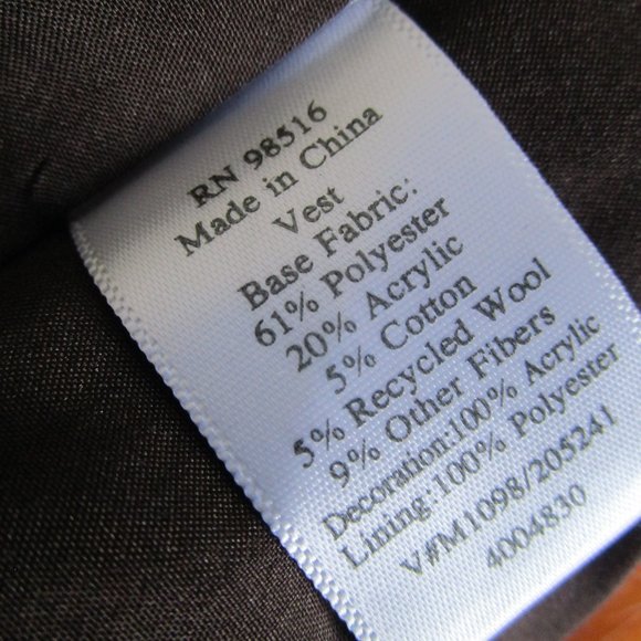 Brown preppy vest with yarn embellishments Coldwater Creek size 6 - Picture 8 of 16